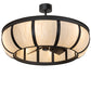 Meyda Lighting Prime 44" 6-Light Old Wrought Iron Chandelier With Creme Carrara Idalight Shade and Fan