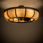 Meyda Lighting Prime 44" 8-Light Antique Copper Dome Chandelier With Beige Travertine Idalight Shade Glass and Fan