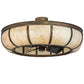 Meyda Lighting Prime 44" 8-Light Antique Copper Dome Chandelier With Beige Travertine Idalight Shade Glass and Fan