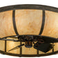 Meyda Lighting Prime 44" 8-Light Antique Copper Dome Chandelier With Beige Travertine Idalight Shade Glass and Fan