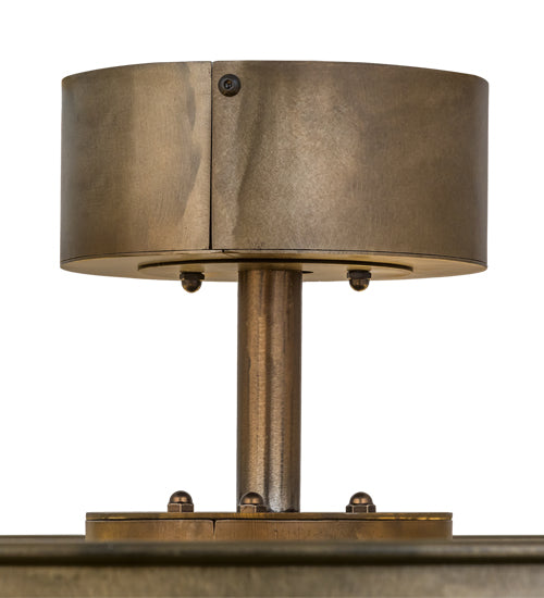 Meyda Lighting Prime 44" 8-Light Antique Copper Dome Chandelier With Beige Travertine Idalight Shade Glass and Fan