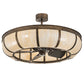 Meyda Lighting Prime 44" 8-Light Antique Copper Dome Chandelier With Sahara Taupe Idalight Shade and Fan