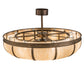 Meyda Lighting Prime 44" 8-Light Antique Copper Dome Chandelier With Sahara Taupe Idalight Shade and Fan