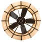 Meyda Lighting Prime 44" 8-Light Antique Copper Dome Chandelier With Sahara Taupe Idalight Shade and Fan