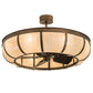 Meyda Lighting Prime 44" 8-Light Antique Copper Dome Chandelier With Sahara Taupe Idalight Shade and Fan