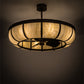 Meyda Lighting Prime 44" 8-Light Mahogany Bronze Dome Chandelier With Ivory Shade Glass and Black Fan