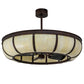 Meyda Lighting Prime 44" 8-Light Mahogany Bronze Dome Chandelier With Ivory Shade Glass and Black Fan