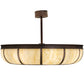 Meyda Lighting Prime 44" 8-Light Mahogany Bronze Dome Chandelier With Ivory Shade Glass and Black Fan