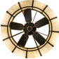 Meyda Lighting Prime 44" 8-Light Mahogany Bronze Dome Chandelier With Ivory Shade Glass and Black Fan