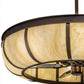 Meyda Lighting Prime 44" 8-Light Mahogany Bronze Dome Chandelier With Ivory Shade Glass and Black Fan
