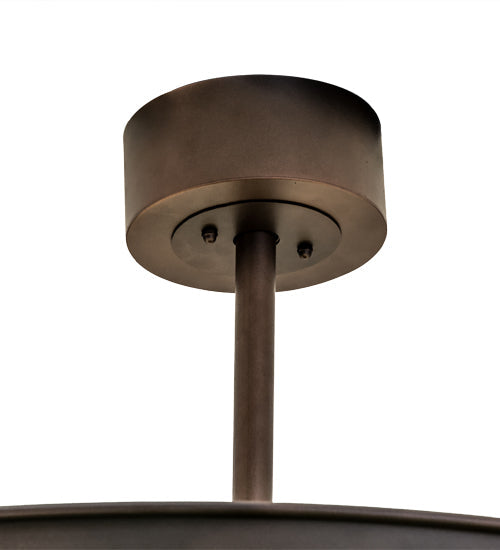 Meyda Lighting Prime 44" 8-Light Mahogany Bronze Dome Chandelier With Ivory Shade Glass and Black Fan