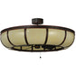 Meyda Lighting Prime 44" 8-Light Oil Rubbed Bronze Dome Chandelier With Creme Carrare Idalight Shade and Fan