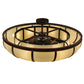 Meyda Lighting Prime 44" 8-Light Oil Rubbed Bronze Dome Chandelier With Creme Carrare Idalight Shade and Fan