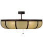 Meyda Lighting Prime 44" 8-Light Oil Rubbed Bronze Dome Chandelier With Creme Carrare Idalight Shade and Fan