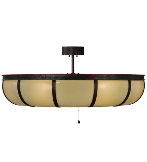 Meyda Lighting Prime 44" 8-Light Oil Rubbed Bronze Dome Chandelier With Creme Carrare Idalight Shade and Fan