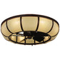 Meyda Lighting Prime 44" 8-Light Oil Rubbed Bronze Dome Chandelier With Creme Carrare Idalight Shade and Fan