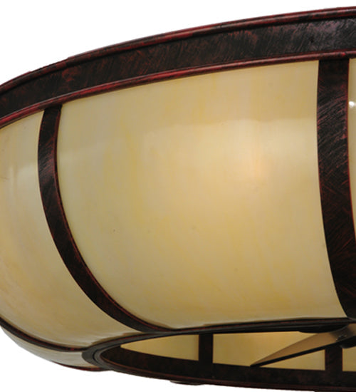 Meyda Lighting Prime 44" 8-Light Oil Rubbed Bronze Dome Chandelier With Creme Carrare Idalight Shade and Fan