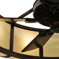 Meyda Lighting Prime 44" 8-Light Oil Rubbed Bronze Dome Chandelier With Creme Carrare Idalight Shade and Fan