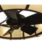 Meyda Lighting Prime 44" 8-Light Oil Rubbed Bronze Dome Chandelier With Creme Carrare Idalight Shade and Fan