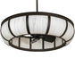 Meyda Lighting Prime 52" 12-Light Oil Rubbed Bronze Dome Chandelier With Angelwing Idalight Shade and Fan
