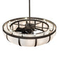 Meyda Lighting Prime 52" 12-Light Oil Rubbed Bronze Dome Chandelier With Angelwing Idalight Shade and Fan