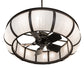 Meyda Lighting Prime 52" 12-Light Oil Rubbed Bronze Dome Chandelier With Angelwing Idalight Shade and Fan