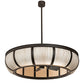 Meyda Lighting Prime 52" 6-Light Oil Rubbed Bronze Dome Chandelier With Beige Fleshtone Idalight Shade and Fan