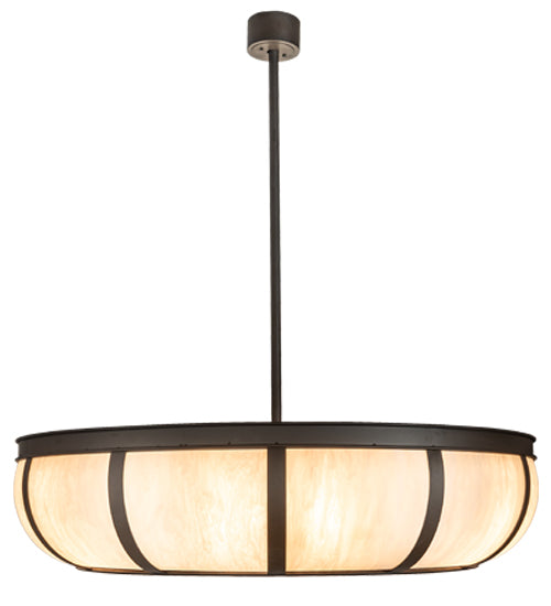 Meyda Lighting Prime 52" 6-Light Oil Rubbed Bronze Dome Chandelier With Beige Fleshtone Idalight Shade and Fan