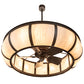 Meyda Lighting Prime 52" 6-Light Oil Rubbed Bronze Dome Chandelier With Beige Fleshtone Idalight Shade and Fan