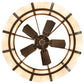 Meyda Lighting Prime 52" 6-Light Oil Rubbed Bronze Dome Chandelier With Beige Fleshtone Idalight Shade and Fan