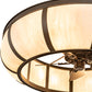 Meyda Lighting Prime 52" 6-Light Oil Rubbed Bronze Dome Chandelier With Beige Fleshtone Idalight Shade and Fan