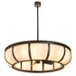 Meyda Lighting Prime 52" 6-Light Oil Rubbed Bronze Dome Chandelier With Beige Fleshtone Idalight Shade and Fan