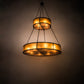 Meyda Lighting Prime 60" 12-Light 2-Tier Timeless Bronze Pendant Light With Amber Mica Shade Glass