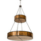 Meyda Lighting Prime 60" 12-Light 2-Tier Timeless Bronze Pendant Light With Amber Mica Shade Glass