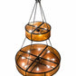 Meyda Lighting Prime 60" 12-Light 2-Tier Timeless Bronze Pendant Light With Amber Mica Shade Glass