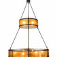 Meyda Lighting Prime 60" 12-Light 2-Tier Timeless Bronze Pendant Light With Amber Mica Shade Glass