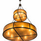 Meyda Lighting Prime 60" 12-Light 2-Tier Timeless Bronze Pendant Light With Amber Mica Shade Glass