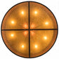 Meyda Lighting Prime 60" 12-Light 2-Tier Timeless Bronze Pendant Light With Amber Mica Shade Glass