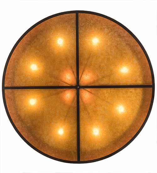 Meyda Lighting Prime 60" 12-Light 2-Tier Timeless Bronze Pendant Light With Amber Mica Shade Glass