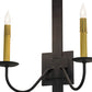 Meyda Lighting Primitive 15" 2-Light Costello Black Wall Sconce With Amber Faux Candlelight