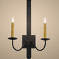 Meyda Lighting Primitive 15" 2-Light Costello Black Wall Sconce With Amber Faux Candlelight