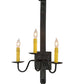 Meyda Lighting Primitive 15" 3-Light Costello Black Wall Sconce With Ivory Faux Candlelight