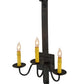 Meyda Lighting Primitive 15" 3-Light Costello Black Wall Sconce With Ivory Faux Candlelight