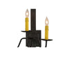 Meyda Lighting Primitive 15" 3-Light Costello Black Wall Sconce With Ivory Faux Candlelight