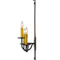 Meyda Lighting Primitive 15" 3-Light Costello Black Wall Sconce With Ivory Faux Candlelight
