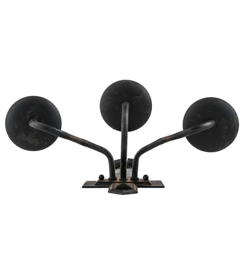 Meyda Lighting Primitive 15" 3-Light Costello Black Wall Sconce With Ivory Faux Candlelight