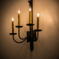 Meyda Lighting Primitive 16" 4-Light Costello Black Wall Sconce With Ivory Faux Candlelight