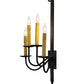Meyda Lighting Primitive 16" 4-Light Costello Black Wall Sconce With Ivory Faux Candlelight
