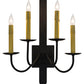 Meyda Lighting Primitive 16" 4-Light Costello Black Wall Sconce With Ivory Faux Candlelight