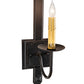 Meyda Lighting Primitive 5" Costello Black Wall Sconce With Ivory Faux Candlelight